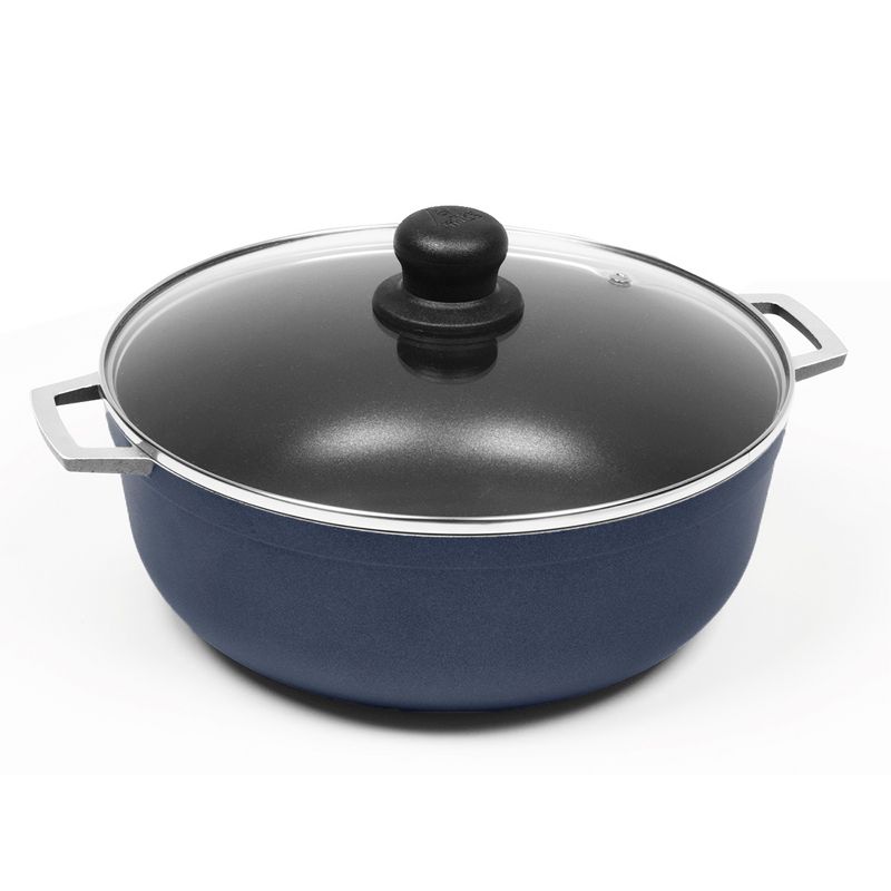 IMUSA Nonstick Caldero with Glass Lid Blue