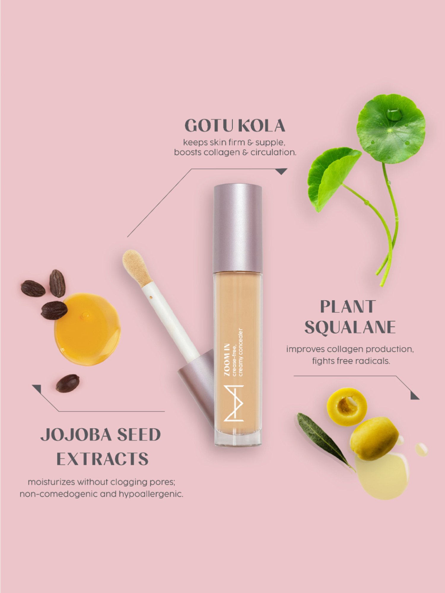 House of Makeup Zoom In Crease-Free Creamy Concealer F01-Fair Skin Tone - 6 ml