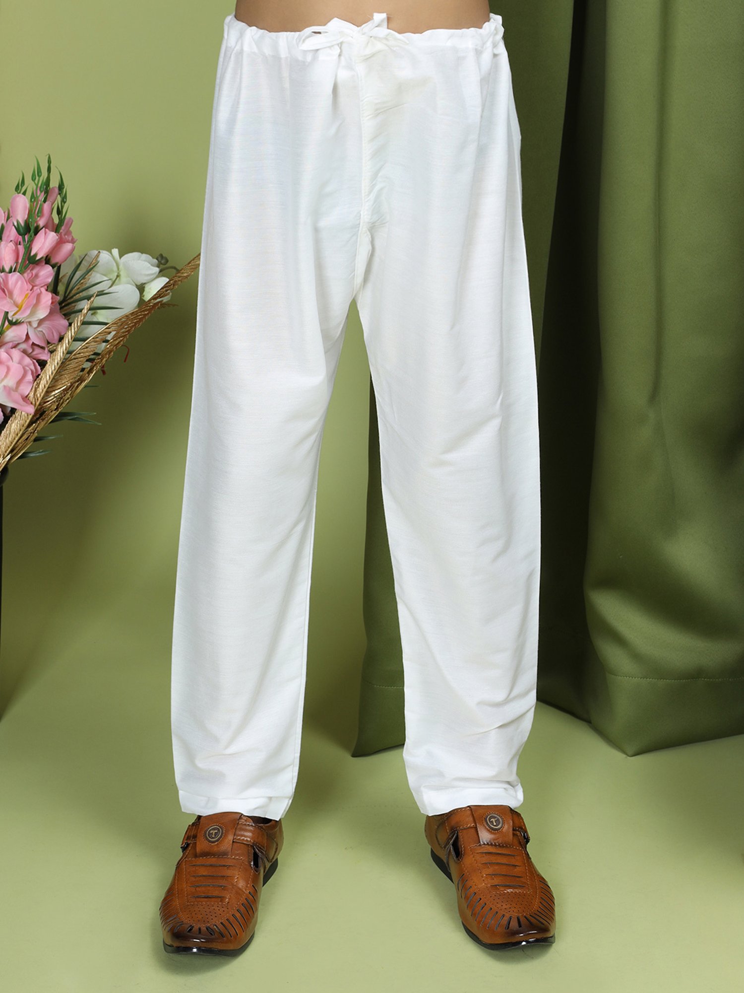 TABARD Kids Sky Blue & White Printed Full Sleeves Kurta with Pyjamas