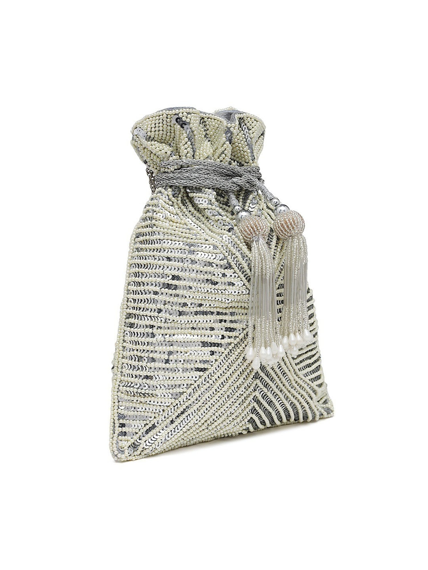 Tarini Nirula Silver Embellished Small Potli