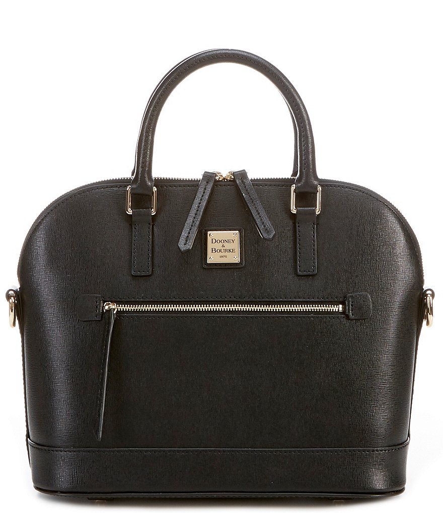 Dooney & Bourke Saffiano Collection Bugatti Dome Zip Satchel Bag