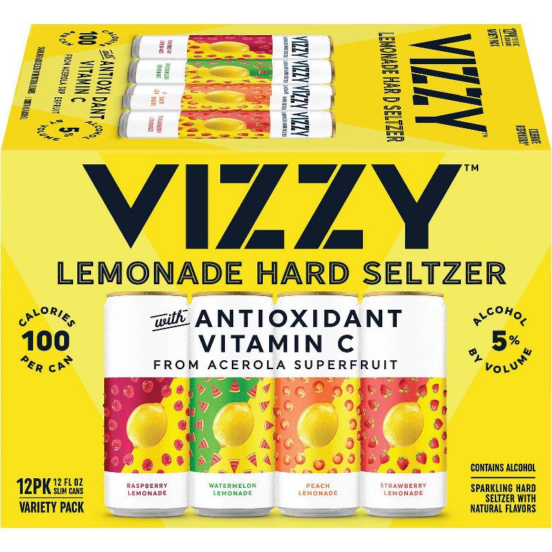 VIZZY Lemonade Hard Seltzer Variety Pack - 12pk/12 fl oz Slim Cans