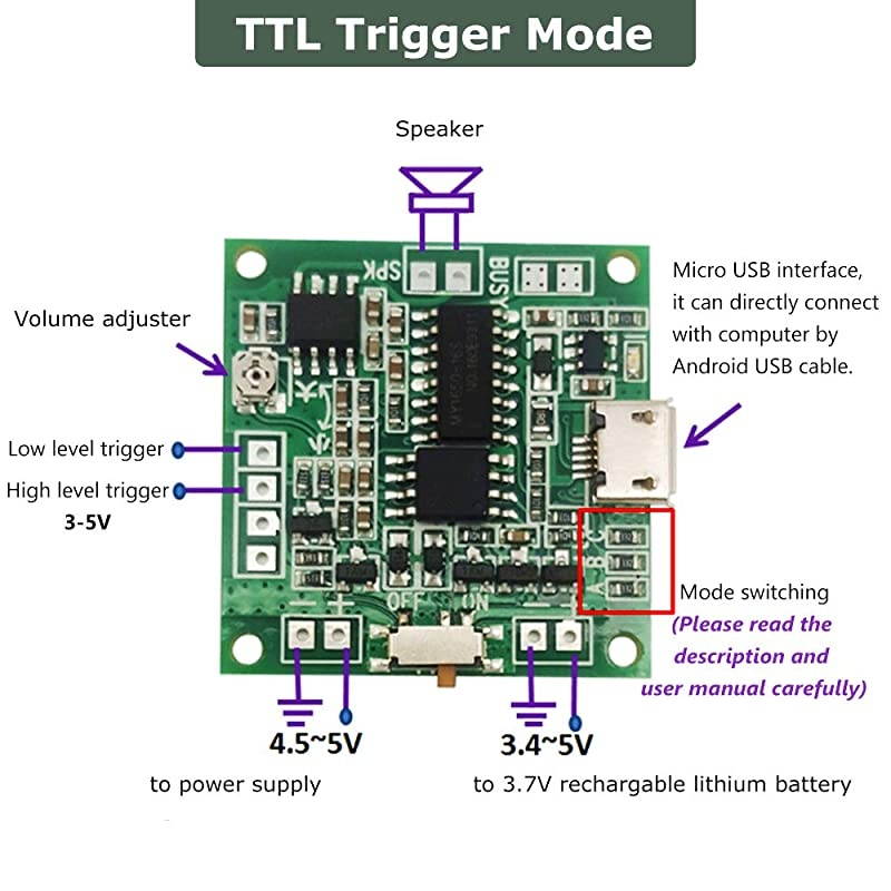Recordable Sound Module Button Control 8M MP3 WAV Music Voice Player Programmable Board with Speaker for Mothers Day DIY Music Box Greeting Card Creative Gift