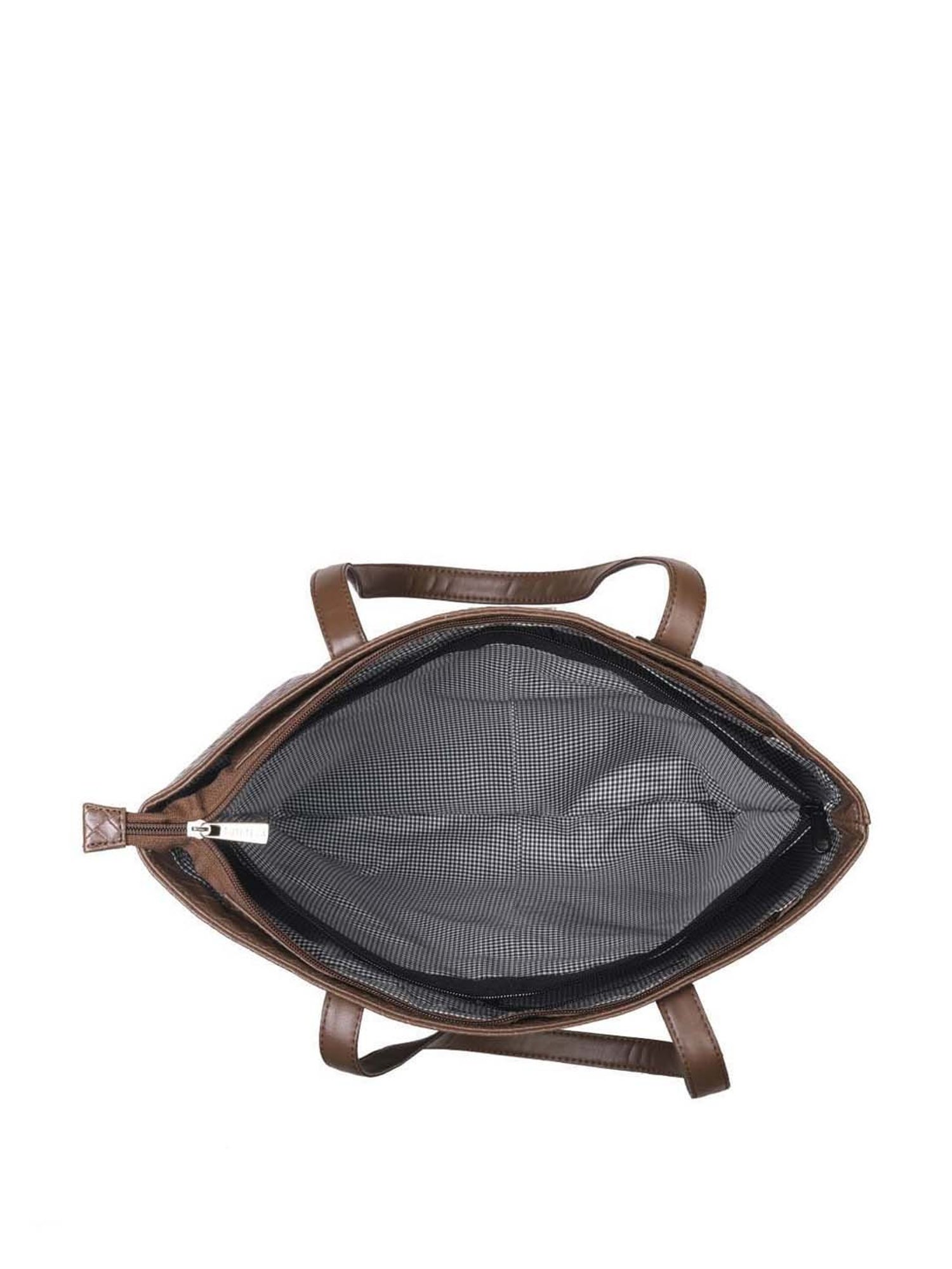 Toteteca Brown Textured Medium Shoulder Bag