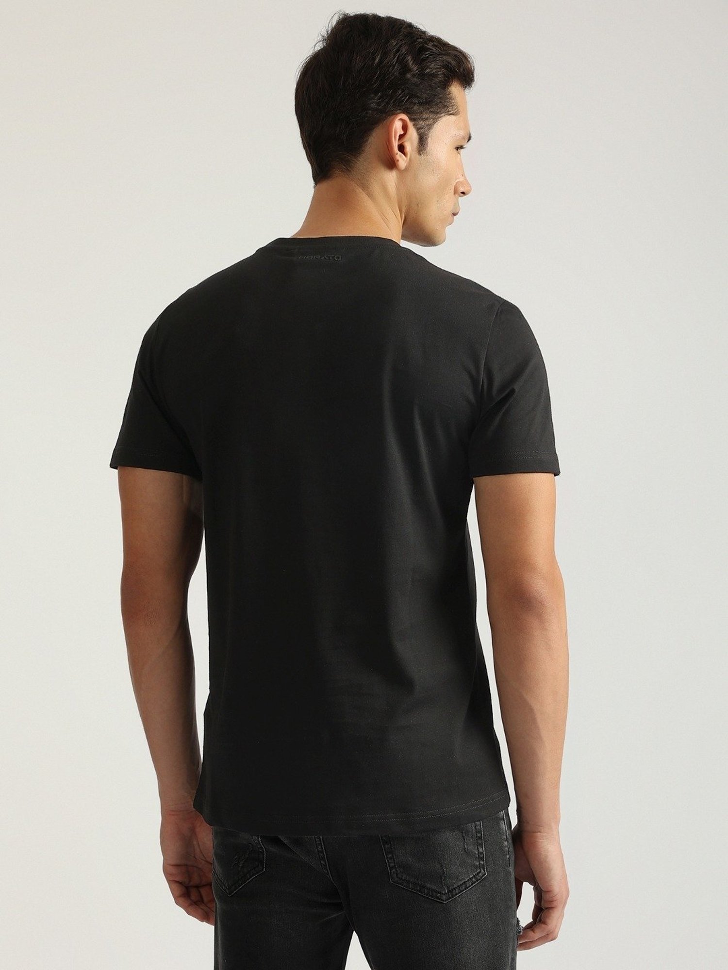 Antony Morato Black Pure Cotton Regular Fit Printed T-Shirt