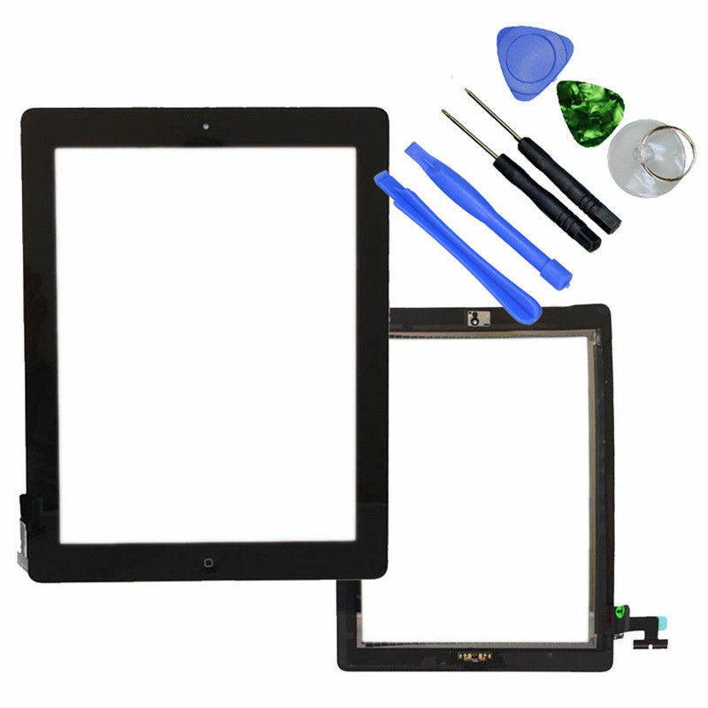 New Black Screen Glass Digitizer replacement for iPad 2 A1395 A1397 A1396 with Home Button + Tools