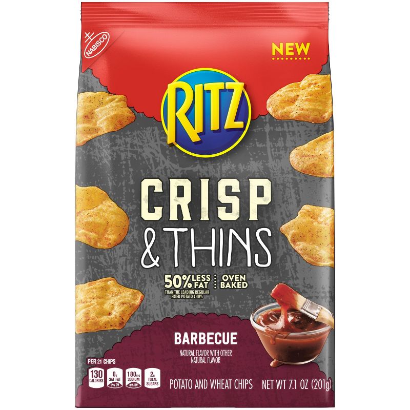 Ritz Crisp and Thins BBQ Potato and Wheat Chips - 7.1oz