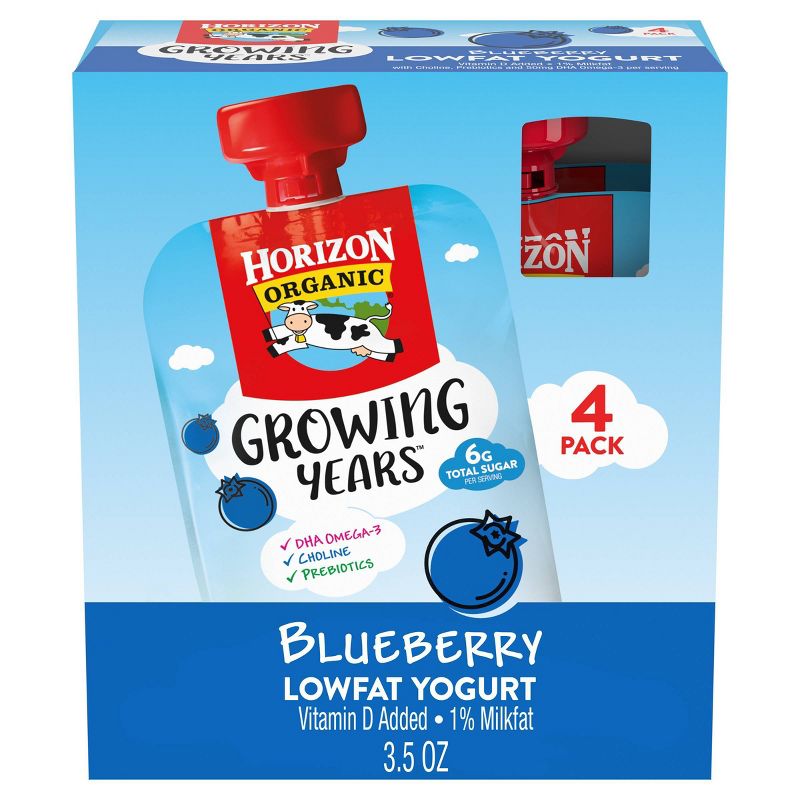 Horizon Organic Growing Years Blueberry Kids' Yogurt Pouch - 14oz/4pk
