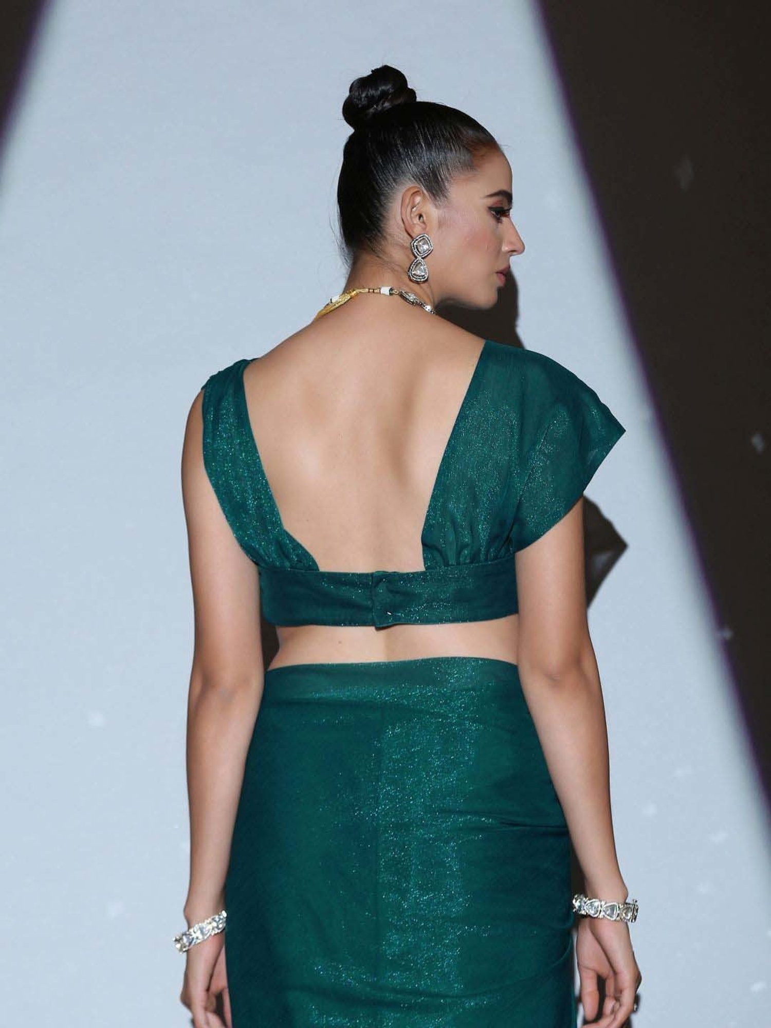 Swtantra Turquoise Woven Pattern Readymade Blouse