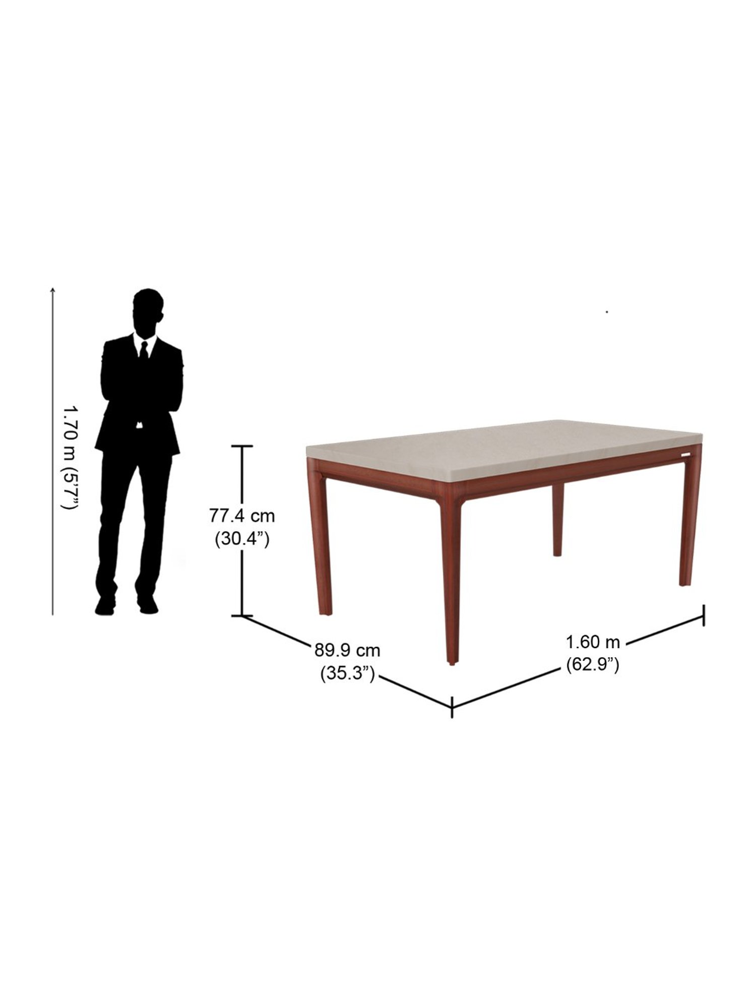 Nilkamal Olivia Brown Solid Wood - Rubberwood 6 Seater Dinning Table set