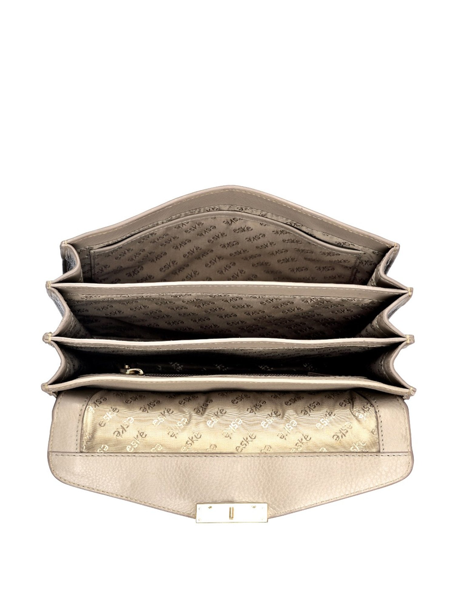 Eske Orsina Beige Solid Medium Handbag