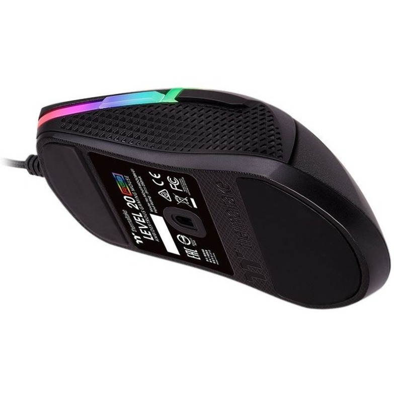 thermaltake level 20 rgb gaming mouse (gmo-lvt-wdoobk-01), black