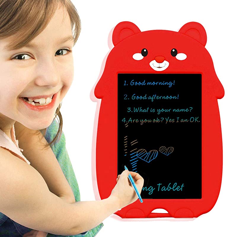 LCD Writing Tablet for Birthday GiftKids Toy 85 Inch Colorful LCD Writing Tablet Electronic Writings Pads Drawing Gifts for Kids Office Blackboard Erase Button Lock IncludedRedMc