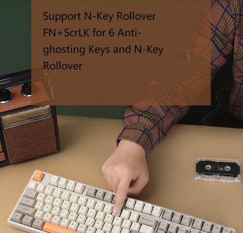 iKBC C200  87 Keys TKL Mechanical Keyboard with Cherry MX Red Switch, Pink PBT Double Shot Keycap, N-Key Rollover and 6 Anti-ghosting Keys( No Light Version)