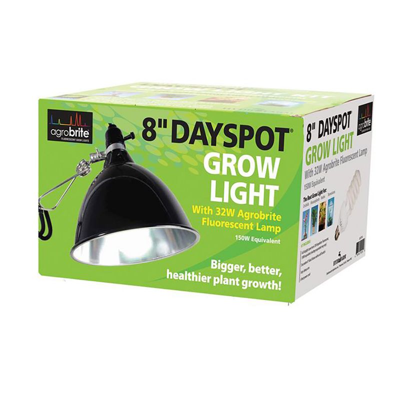 Hydrofarm Agrobrite Indoor Plant Dayspot Grow 32 Watt Light Lamp Kit with Fluorescent Bulb, Clip Clamp, and Power Cord (150 Watt Equivalent)