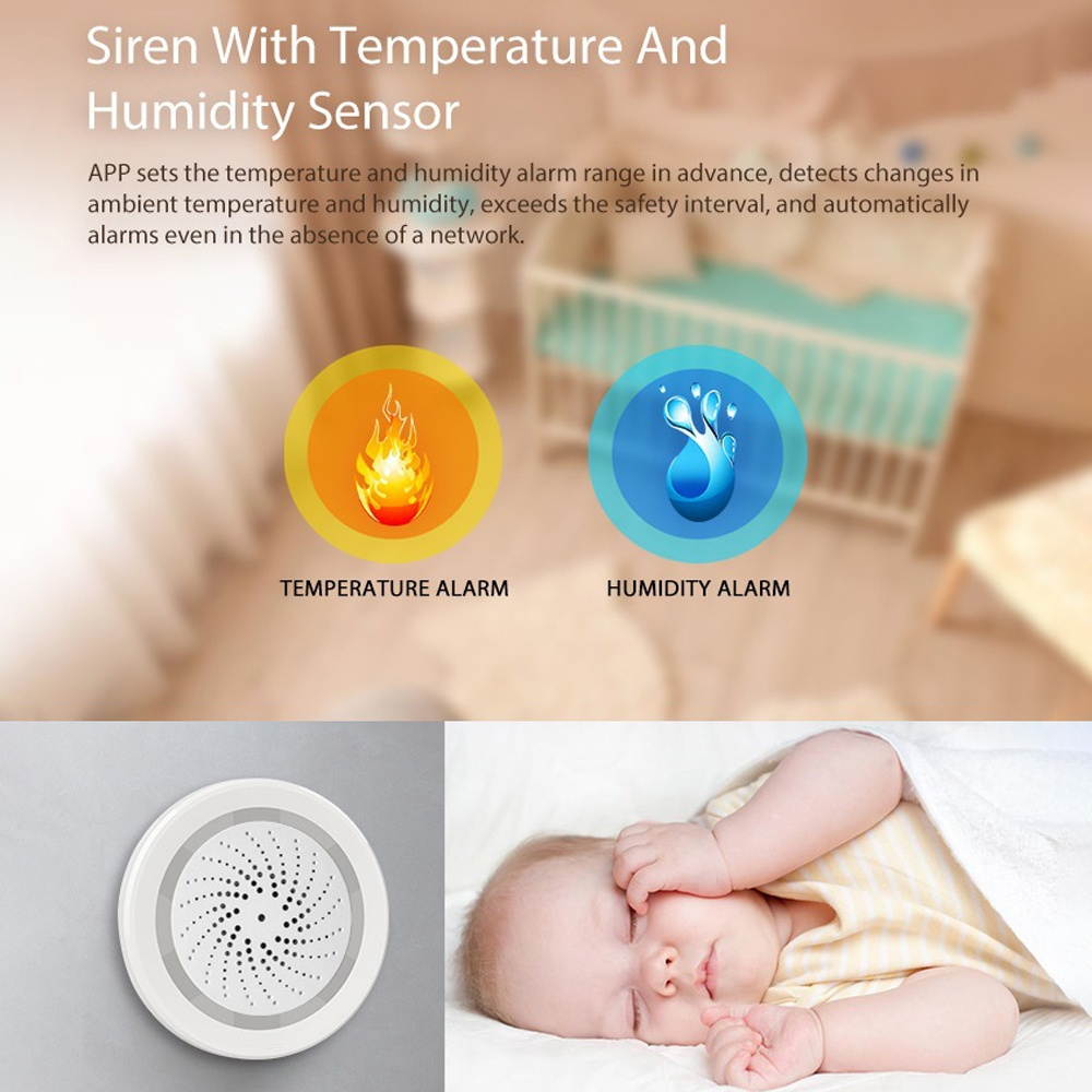 Intelligent WiFi Temperature Humidity Sensor with Alarm High Accurancy Environmental Detector Environment Quality Tester Compatible with Tuya
