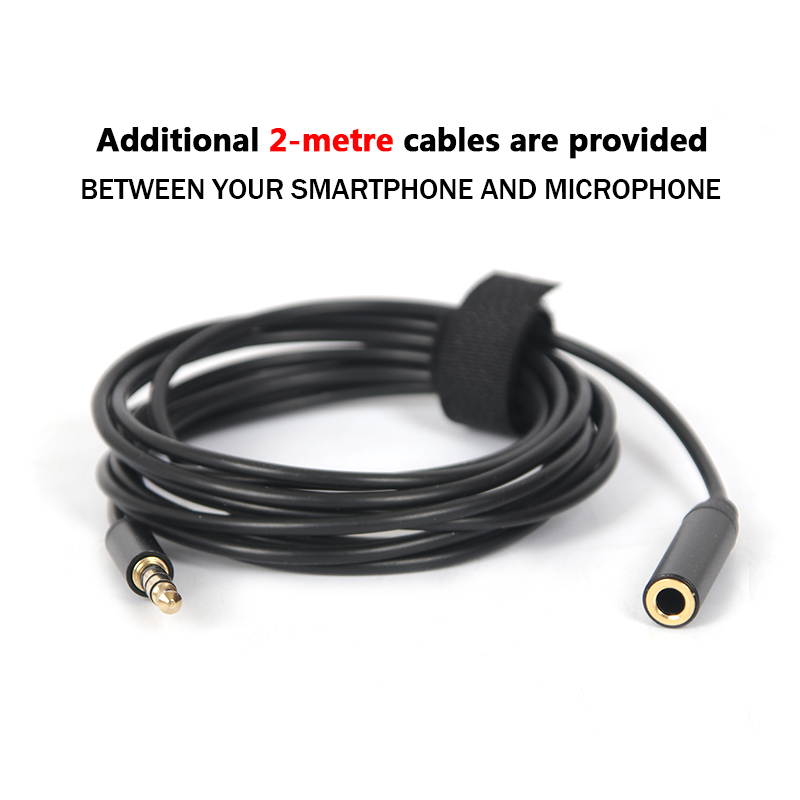 Depusheng 1.45m Mini Portable Microphone Condenser Clip-on Lapel Lavalier Mic Wired Mikrofo/Microfon for Phone Laptop