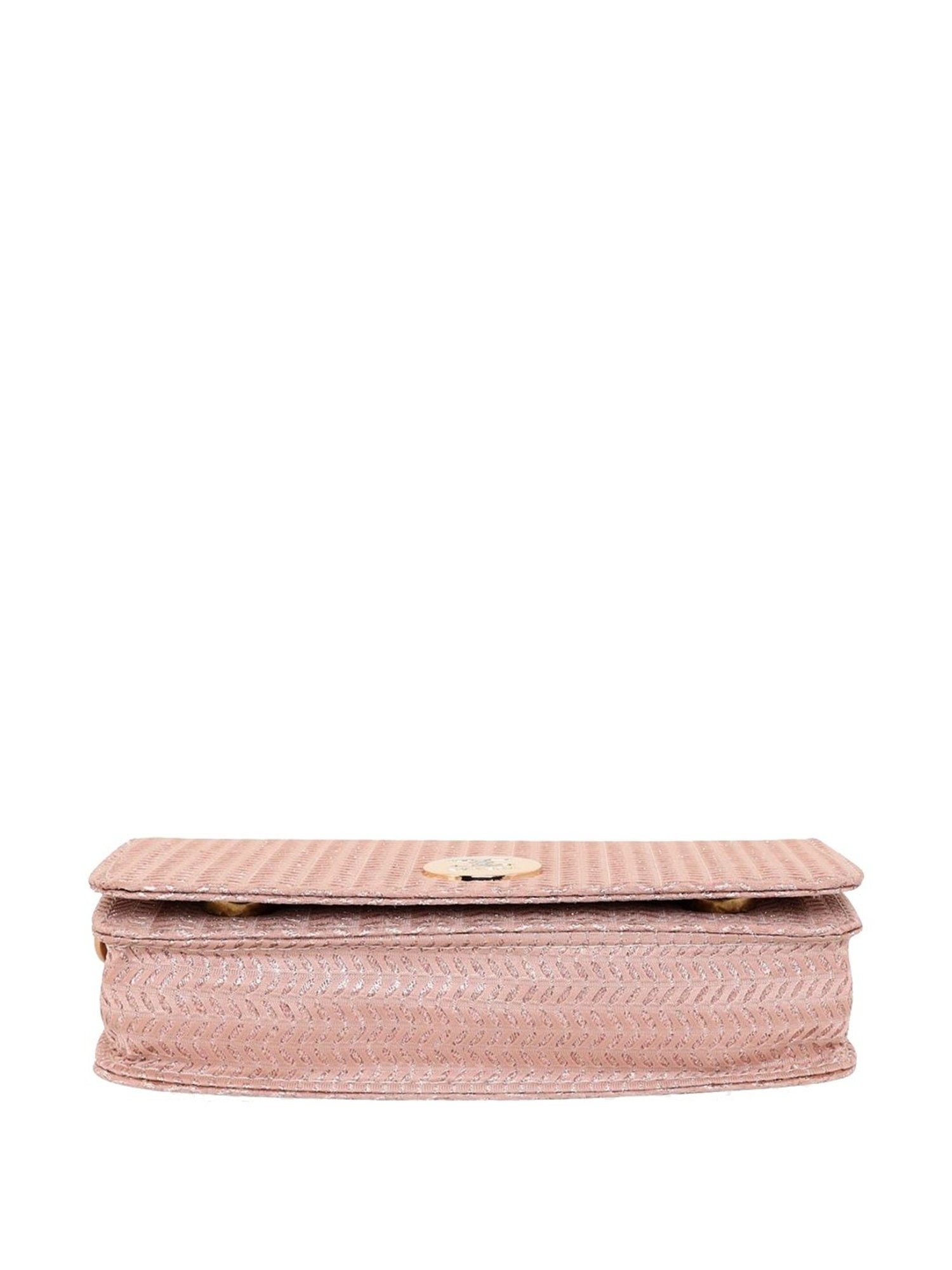 Esbeda Peach Textured Small Sling Handbag