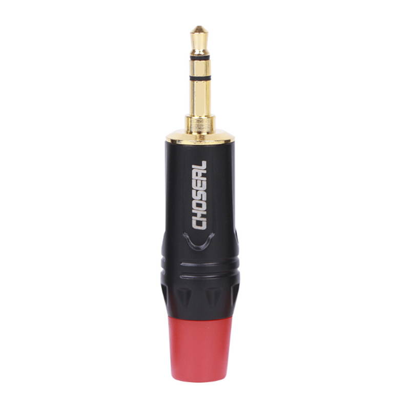 Choseal QD2008R Plug Audio Connector 3.5mm Audio Plug Gold-plated Audio Cable Terminal 1 pcs