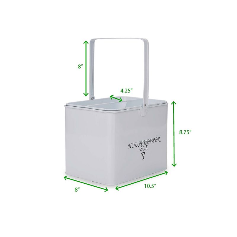 Mind Reader Metal Housekeeper Supply Basket, White