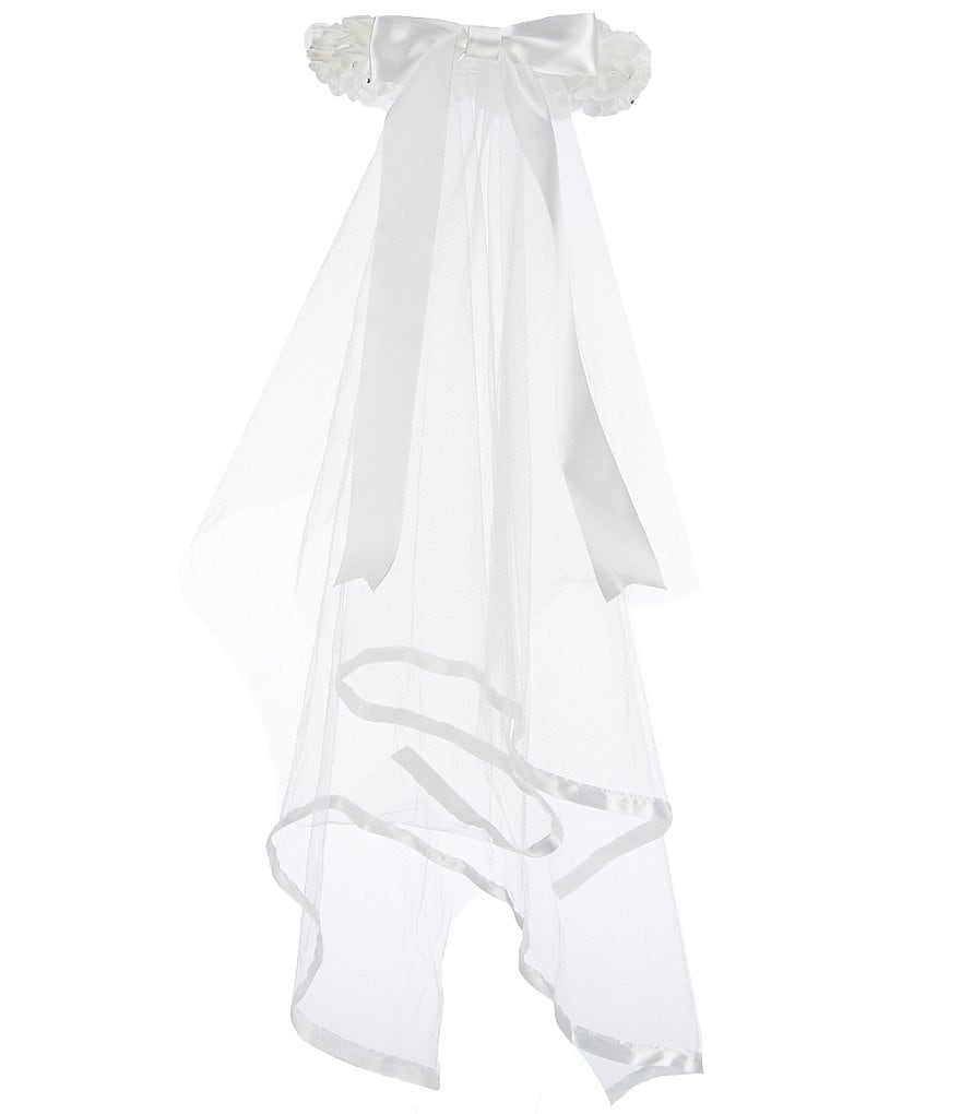 Edgehill Collection Little Girls Sparkle Satin Bow Wrap Headband