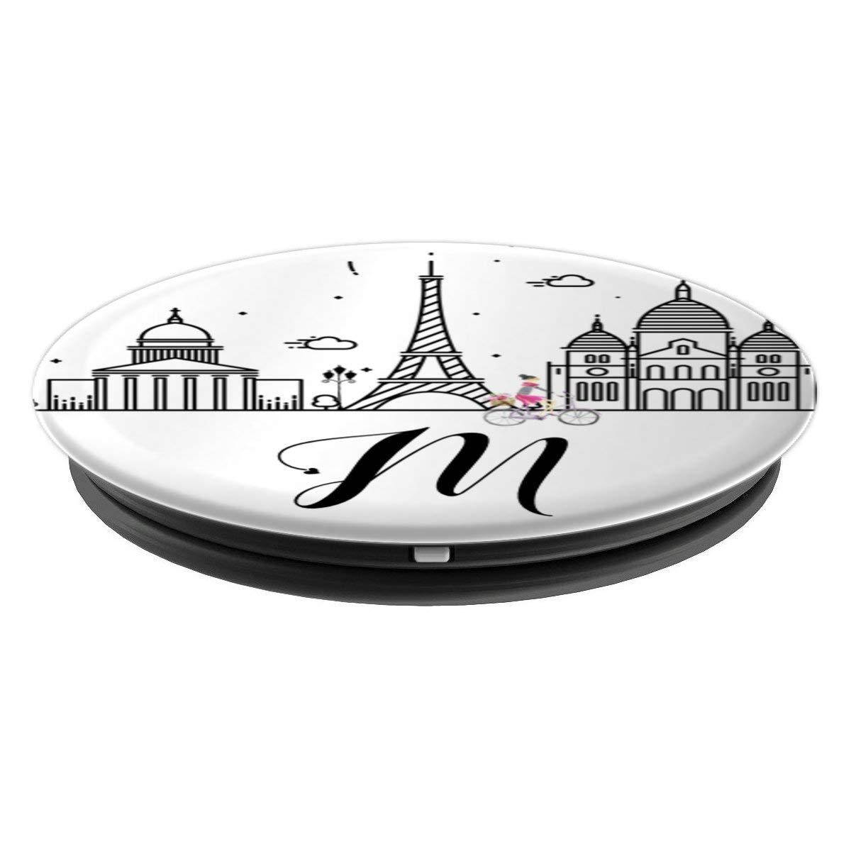 Amore Paris Letter Initial M - PopSockets Grip and Stand for Phones and Tablets