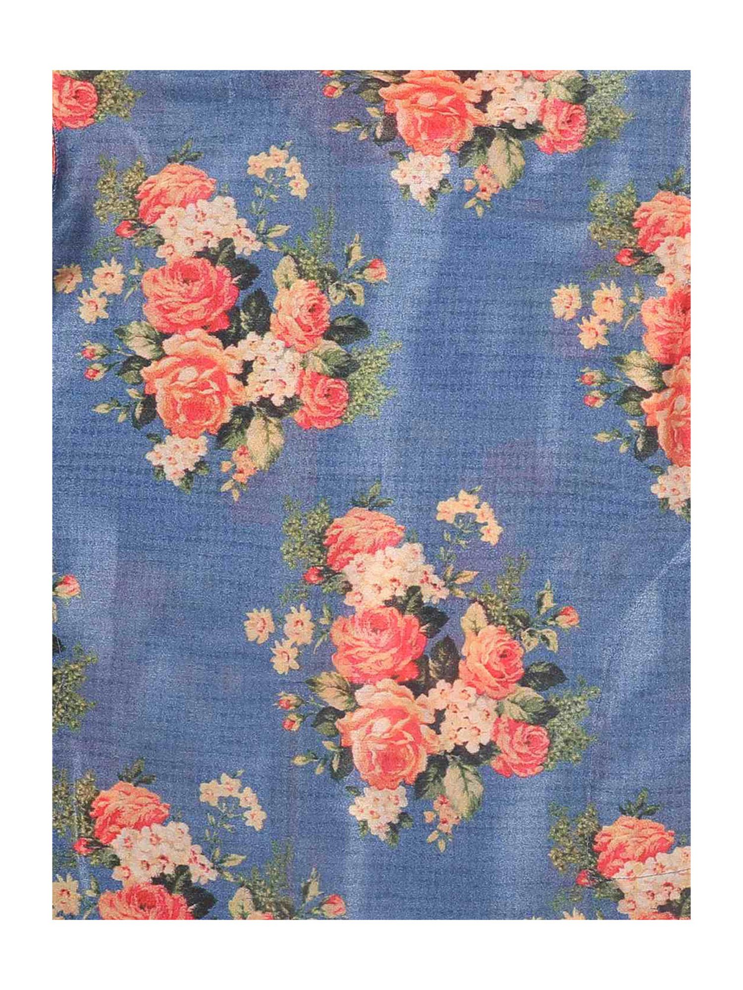 VASTRAMAY SISHU Blue & Pink Cotton Floral Print Kurta Set