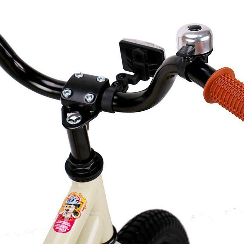 JOYSTAR Totem Series 16-Inch Ride-On Kids Bike with Coaster Braking, Training Wheels & Kickstand, Ivory