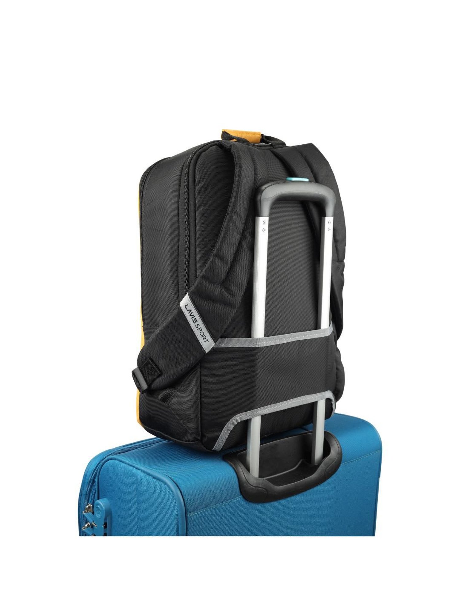 Lavie Sport Chairman Yellow Polyester Solid Laptop Backpack - 24 Ltrs