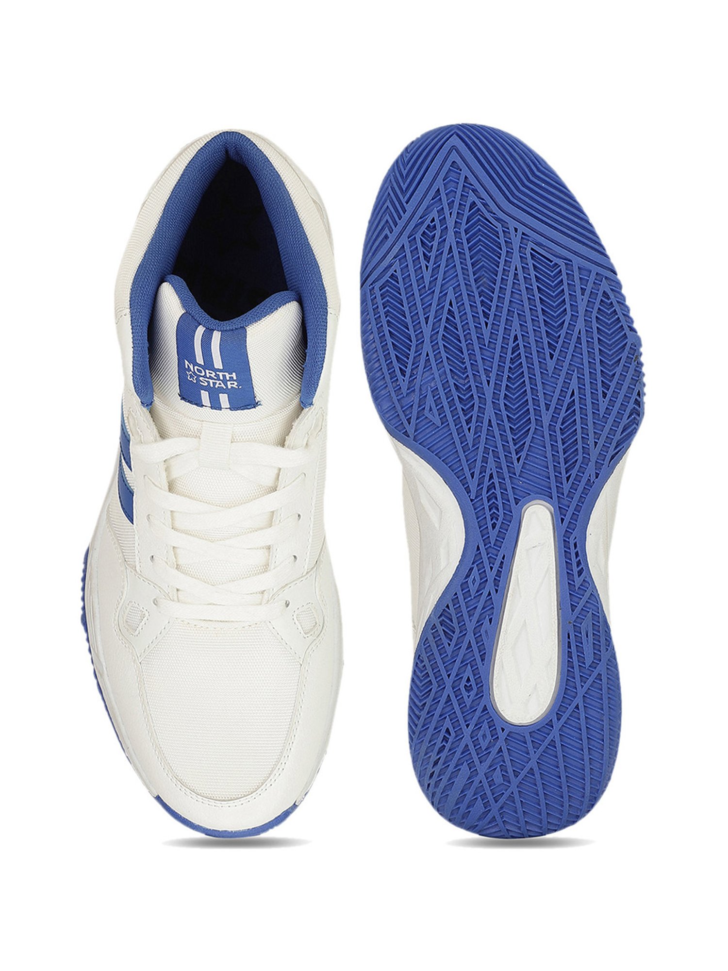 North Star by Bata Men's White Ankle High Sneakers