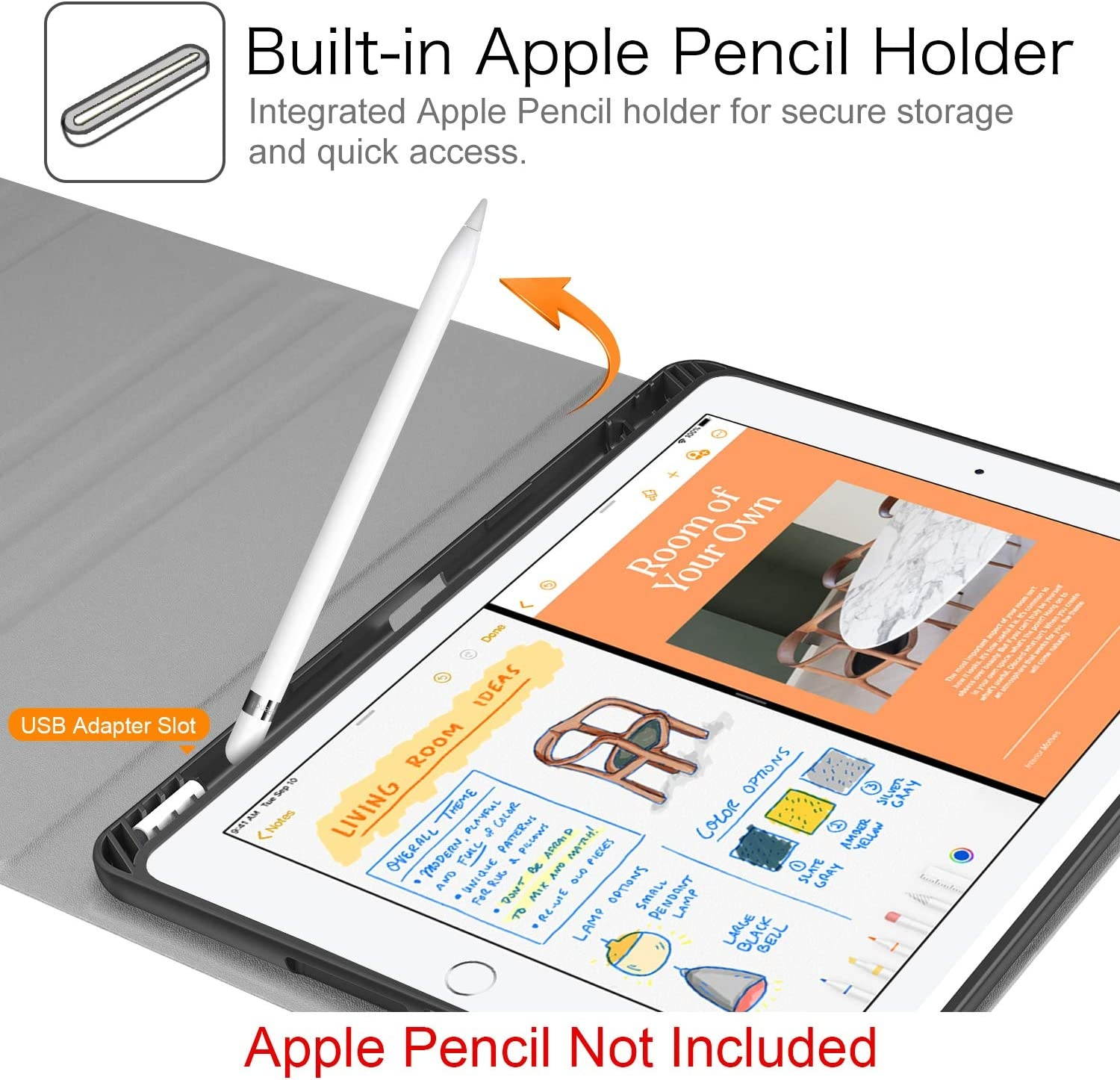 Fintie Keyboard Case for New iPad 8th Gen (2020) / 7th Gen (2019) 10.2 Inch Soft TPU Back Cover w/Magnetically Detachable Wireless Bluetooth Keyboard 7 Color Backlight Composition Book Black