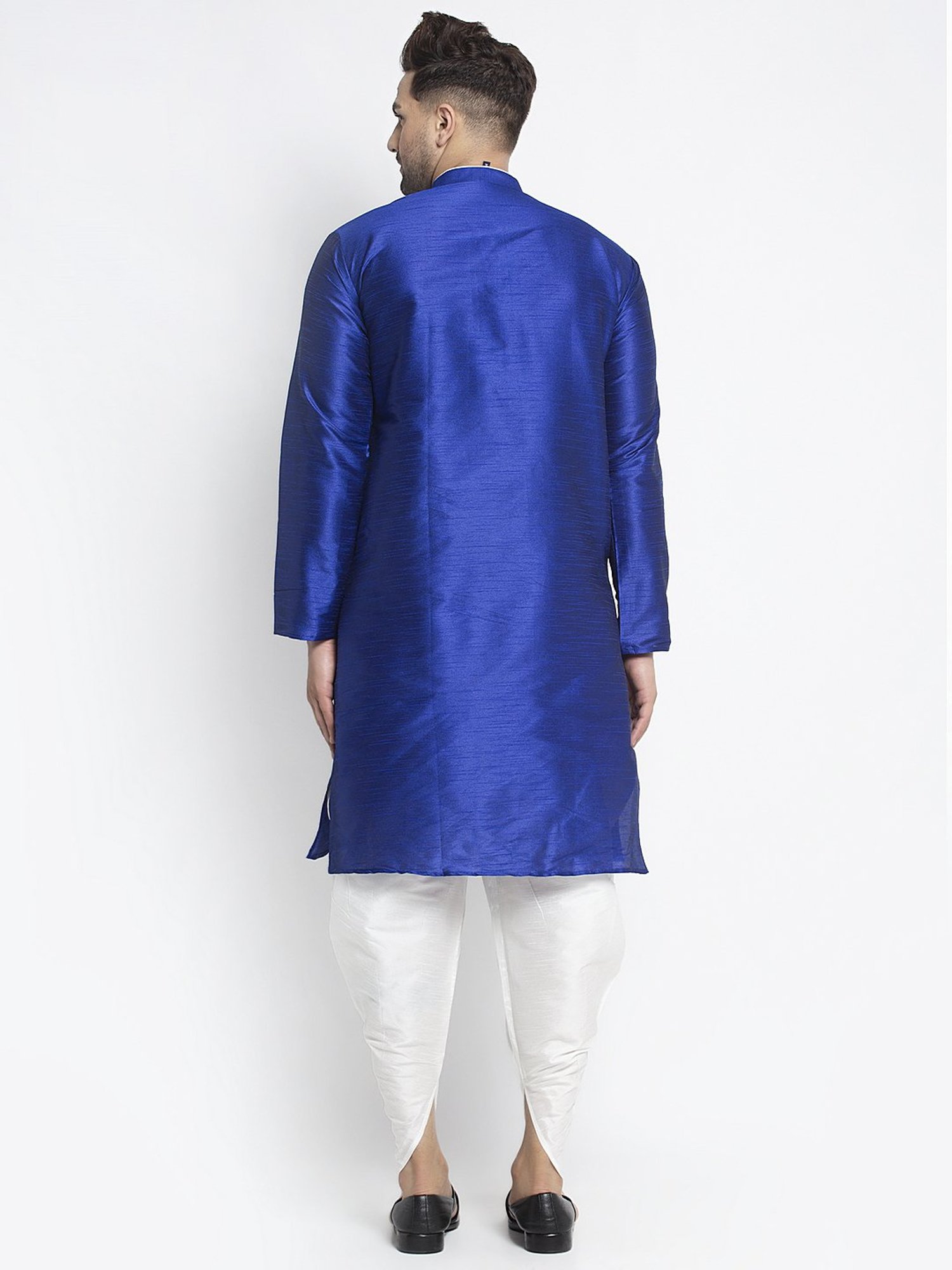 Benstoke Royal Blue & White Regular Fit Kurta Set
