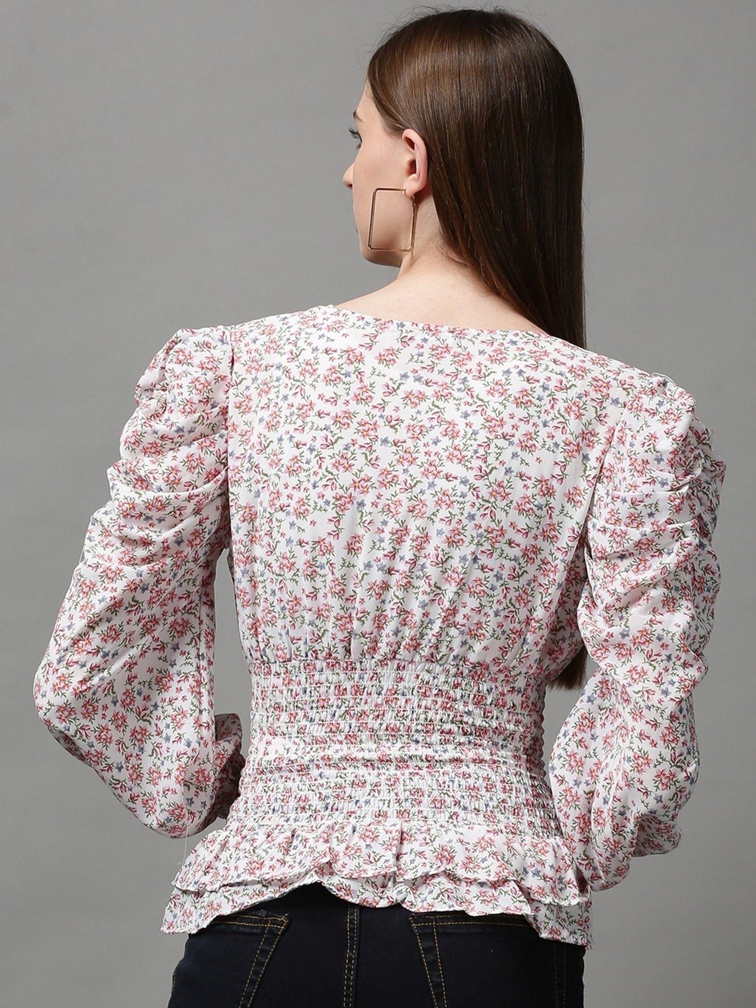 SHOWOFF White Printed Top