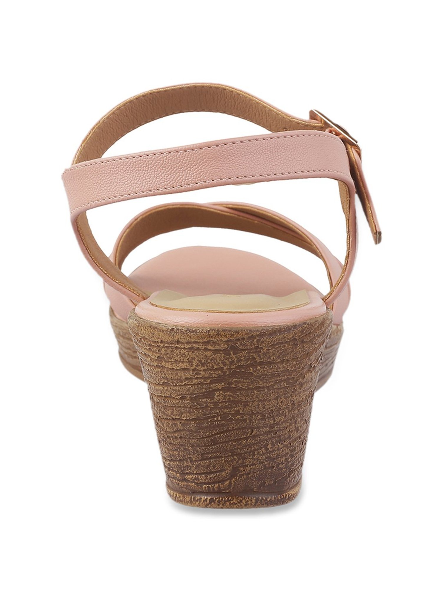 Metro Women's Pink Ankle Strap Wedges