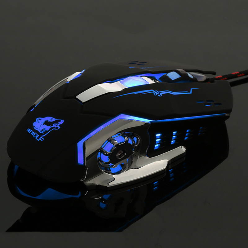 HXSJ Ergonomic Optical Office 2.4G Wireless Gaming Mouse Mice Adjustable 2400 DPI with 6 Buttons for Laptop PC Notebook Computer