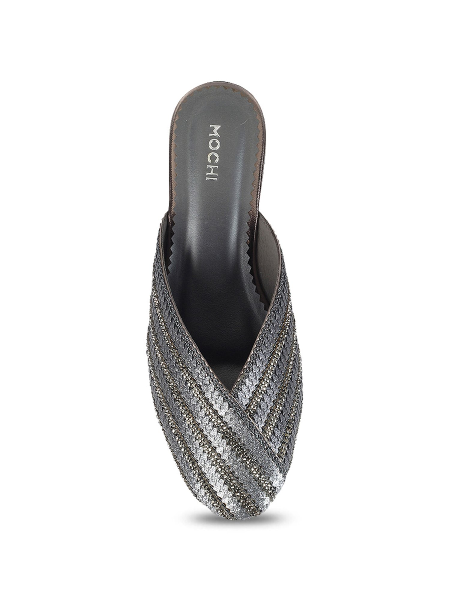 Mochi Women's Gun Metal Mule Shoes
