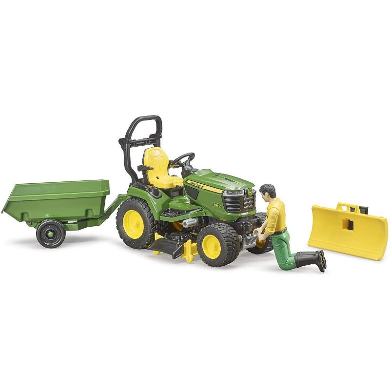 Bruder bworld John Deere Lawn Tractor with Trailer and Figure