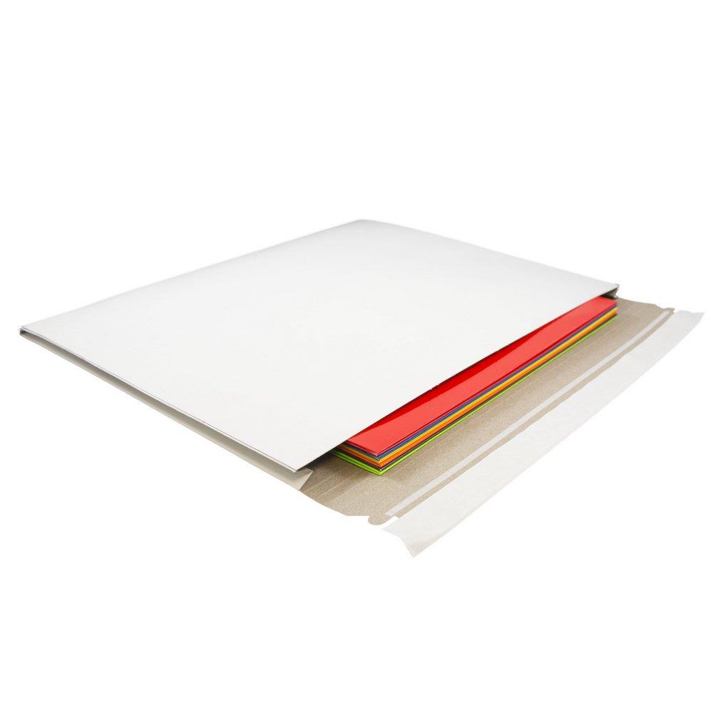 JAM PAPER Expandable Photo Mailer Envelopes with Peel & Seal Closure - 15 x 12 1/2 x 1 - White - 6 Rigid Mailers/Pack