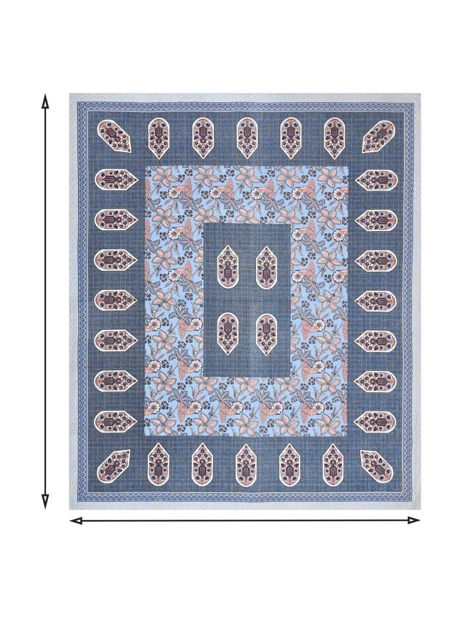 JaipurFabric Vivid Blue Cotton 180 TC Double Bedsheet with 2 Pillow Covers