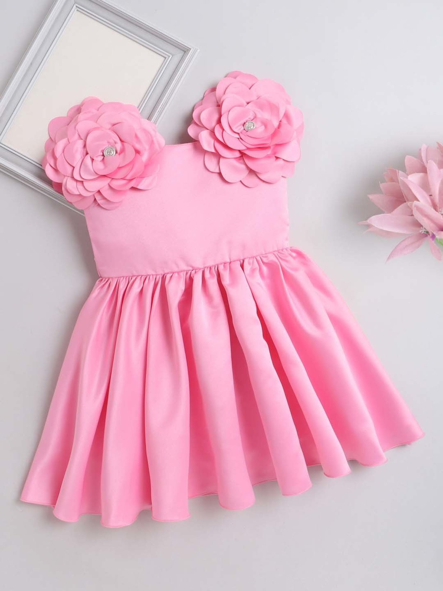 The Magic Wand Kids Pink Applique Dress