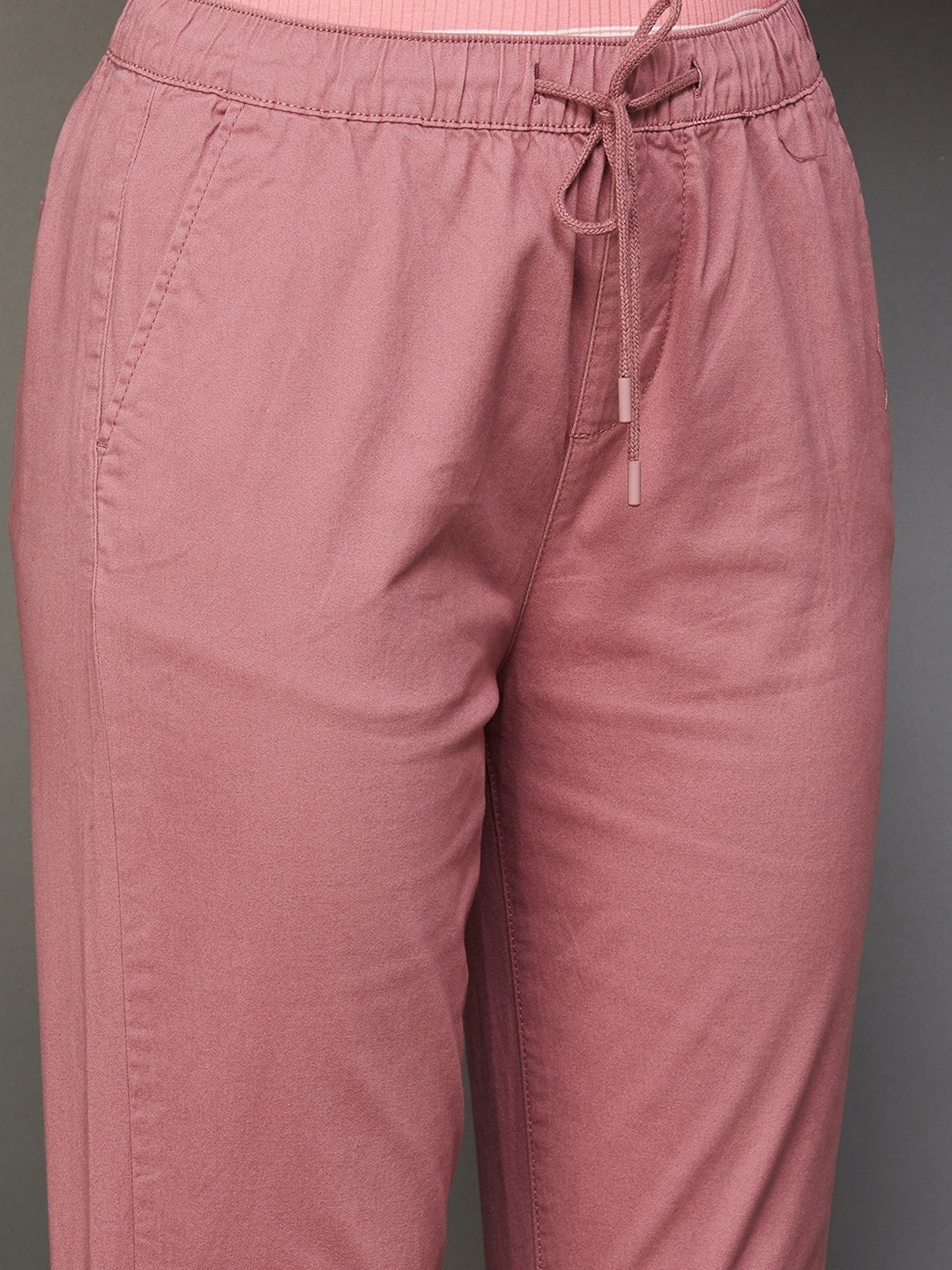 Code by Lifestyle Pink Cotton Joggers