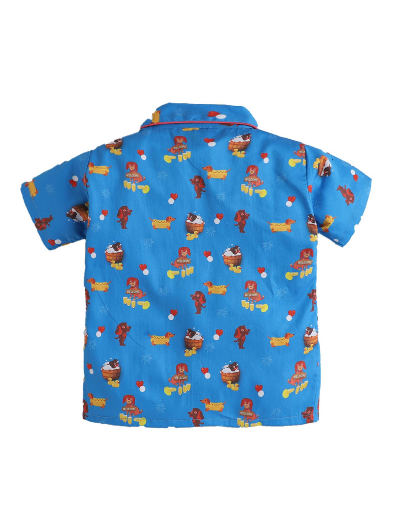 The Magic Wand Boys Blue Printed Shirt with Pyjamas