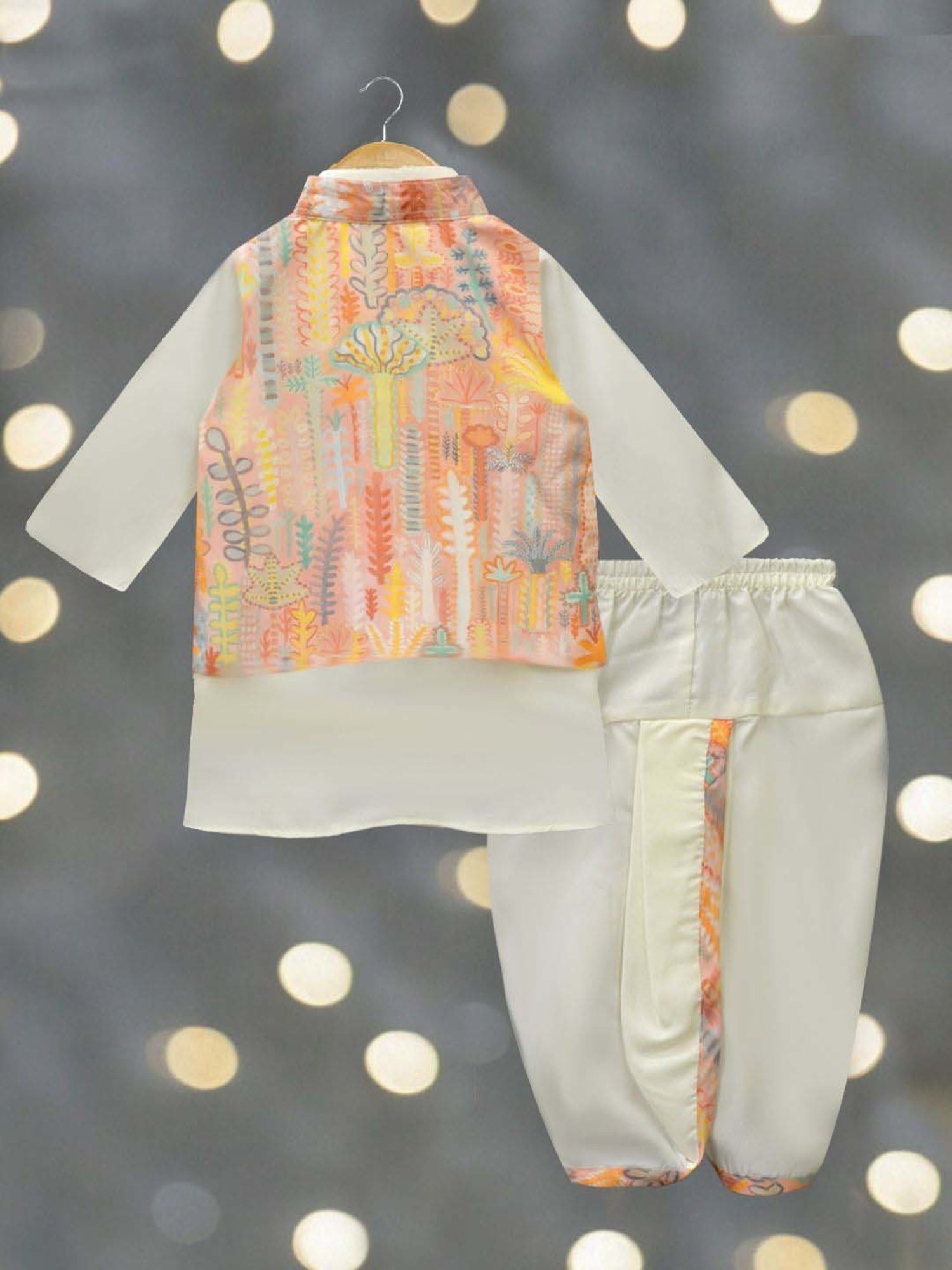 A.T.U.N. Boys Multicolor Printed Full Sleeves Kurta Set