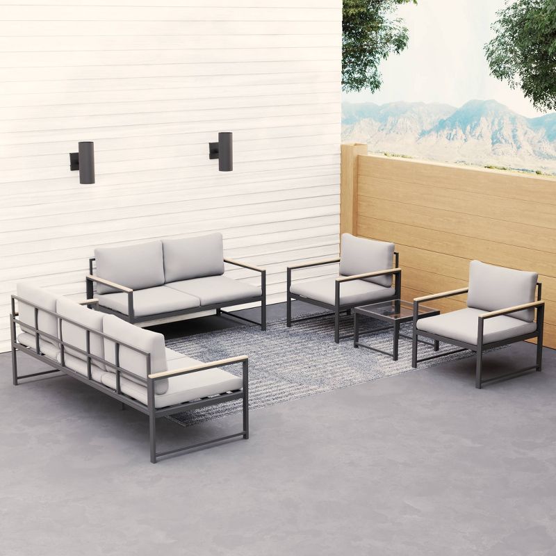 Outdoor Metal Sofa with Cushions - Brookside Home