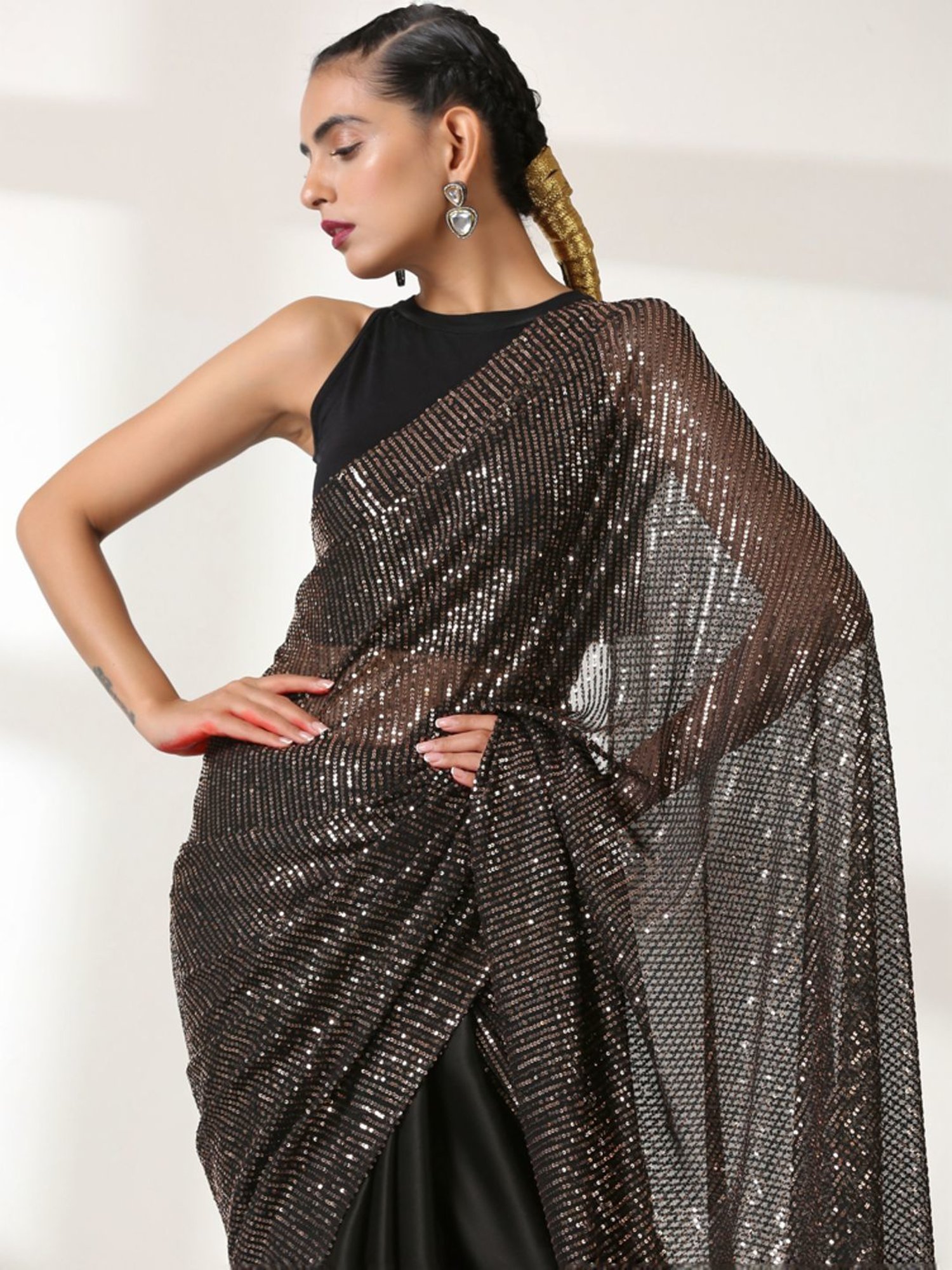 Swtantra Black Sleeveless Blouse