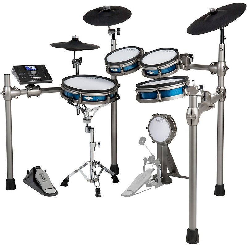 LyxJam 8-Piece Electronic Drum Kit, Professional Drum Set with Real Mesh Fabric, 448 Preloaded Sounds, 70 Songs, 15-Song Recording Capacity, Choke,Rim,Edge Capability & Kick Pad, Drum Sticks Included
