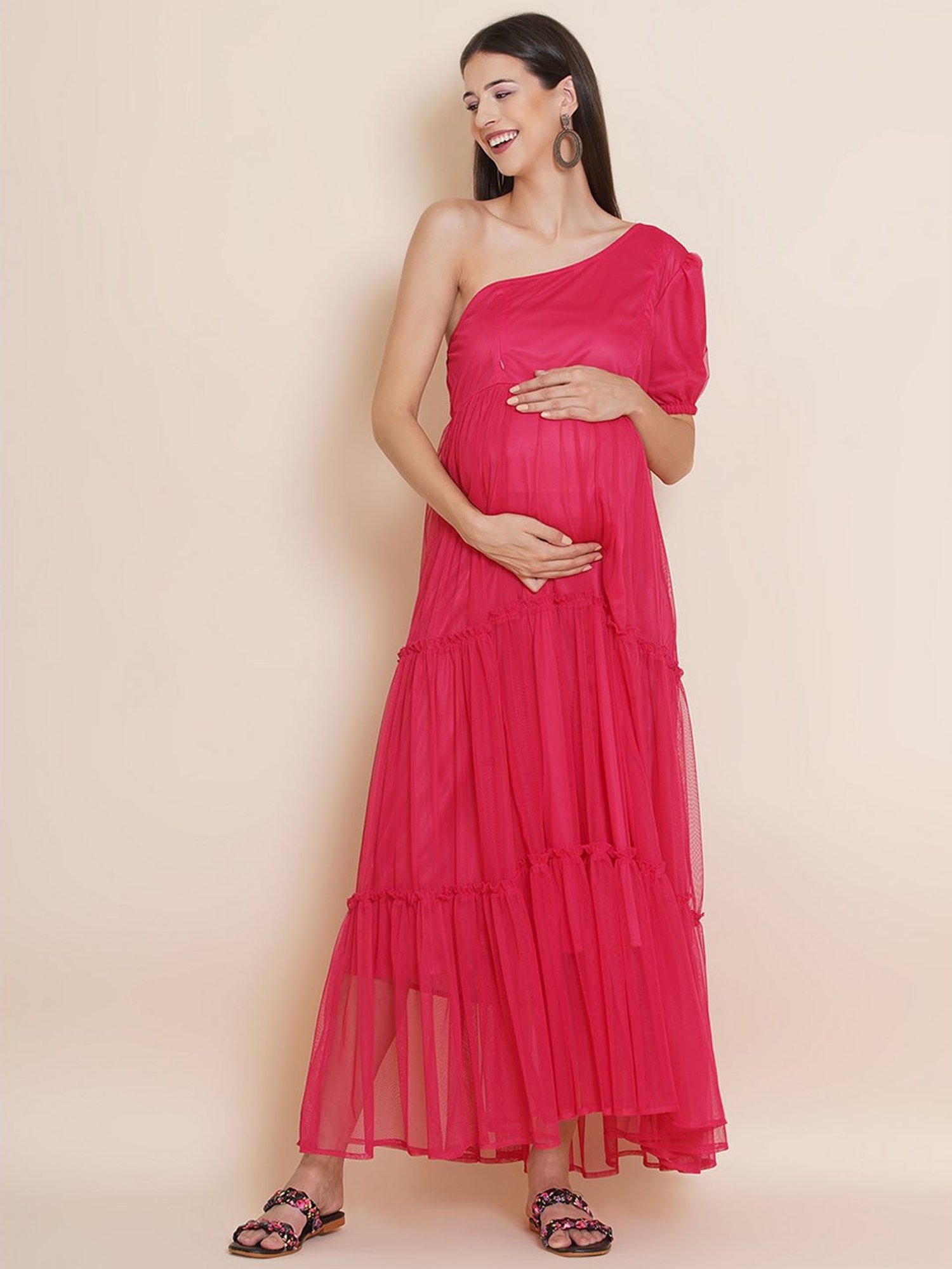 Mine4Nine Pink Maternity Dress
