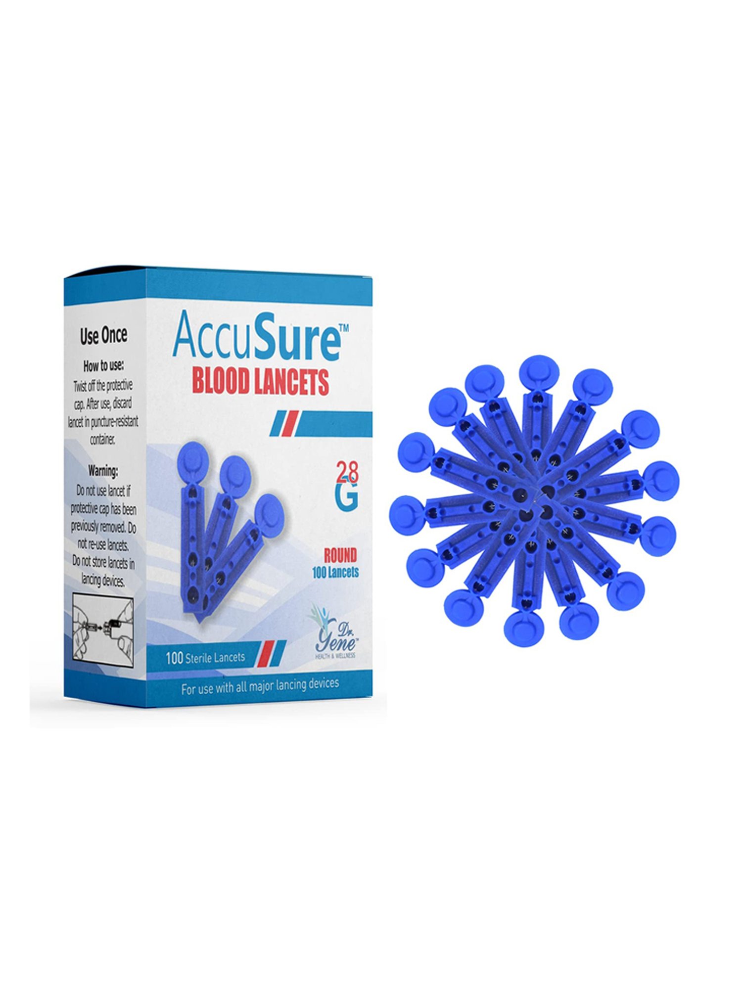 AccuSure Instant Digital Glucometer Kit With 100 Blood Lancet & Simple Strips 100 Test (Black)