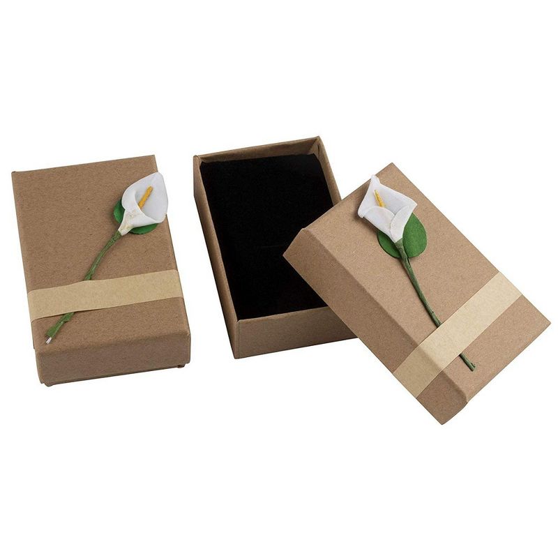 24 Small Jewelry Gift Boxes with Floral Design for Ring Pendant Necklace Display