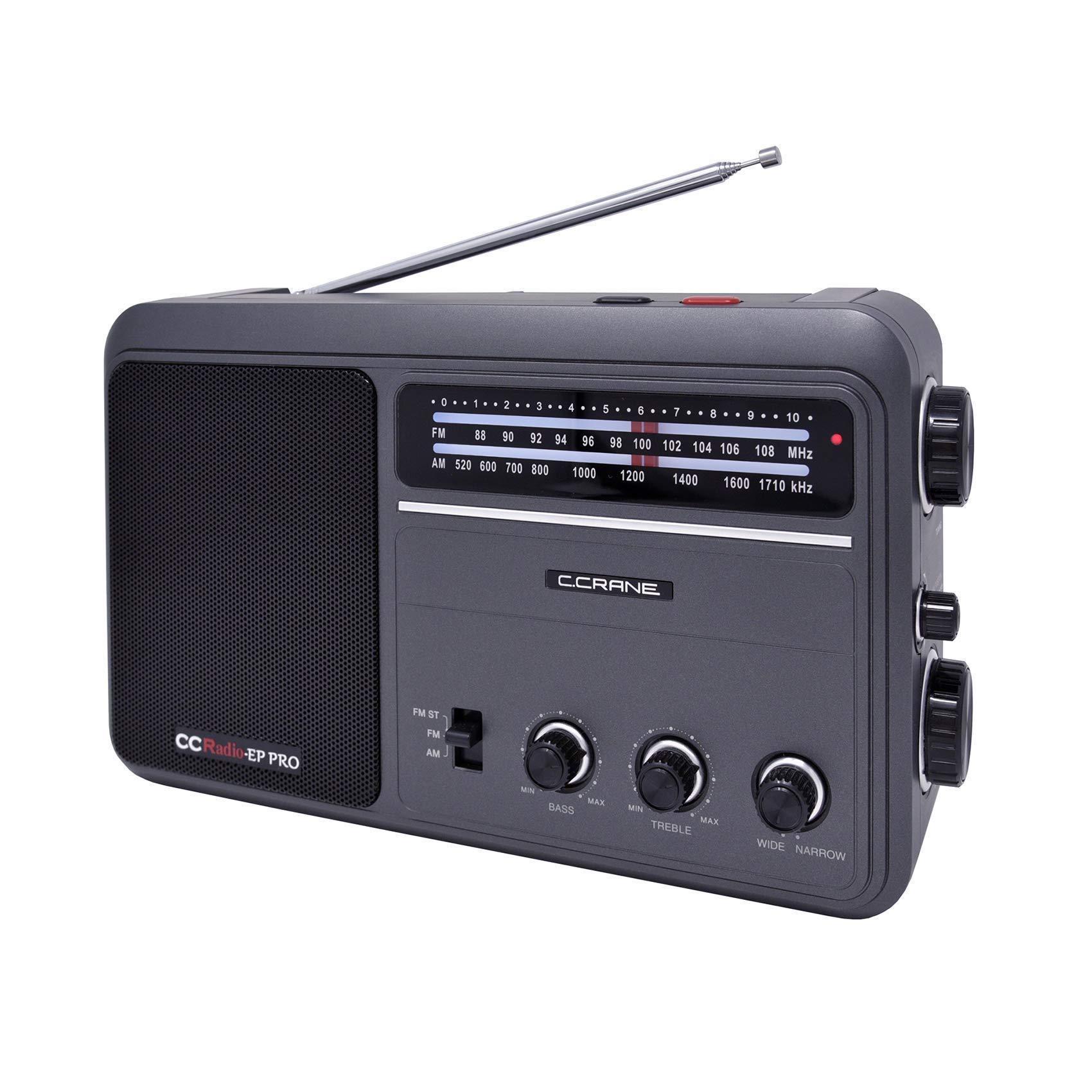 c. crane ccradio - ep pro am fm battery operated portable analog radio with dsp